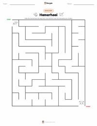 Hamerhaai afdrukbare werkblad voorbeeld