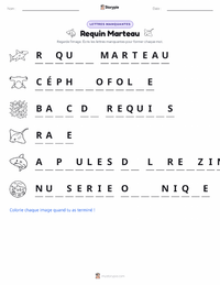 Aperçu de la feuille de travail imprimable Requin-marteau