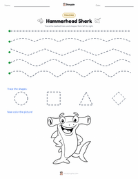 Hammerhead Shark printable worksheet preview
