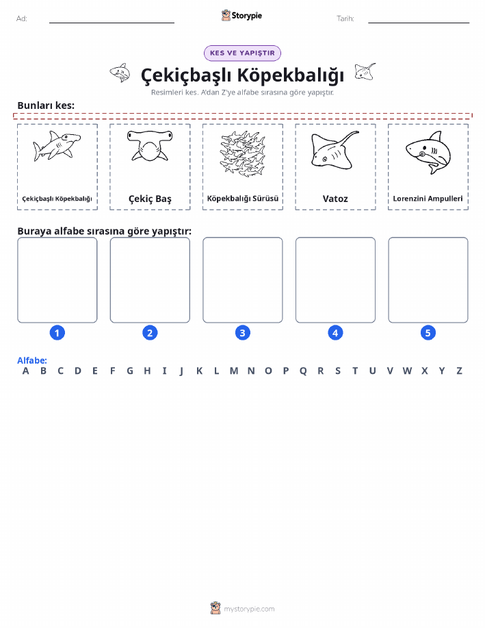 Kes & Yapıştır Alfabe