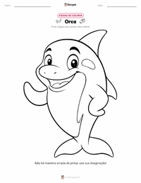 Página de colorir Orca (Baleia Assassina) para crianças
