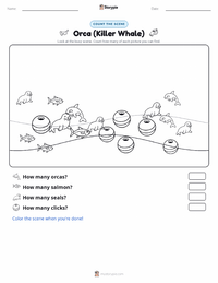 Orca (Killer Whale) printable worksheet preview
