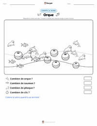 Aperçu de la feuille de travail imprimable Orque (Épaulard)