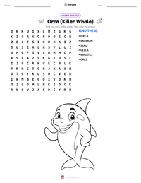 Orca (Killer Whale) printable worksheet preview