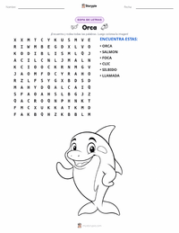 Vista previa de la hoja de trabajo imprimible de Orca (Ballena Asesina)