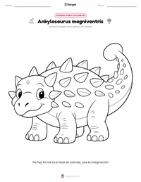 Página para colorear de Ankylosaurus magniventris para niños