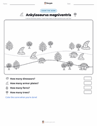 Ankylosaurus magniventris printable worksheet preview
