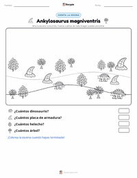 Vista previa de la hoja de trabajo imprimible de Ankylosaurus magniventris