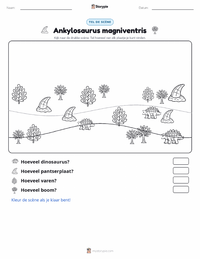 Ankylosaurus magniventris afdrukbare werkblad voorbeeld
