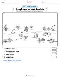 Podgląd drukowalnego arkusza ćwiczeń Ankylosaurus magniventris
