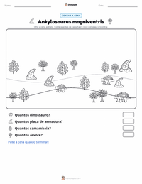 Prévia da folha de atividades imprimível Ankylosaurus magniventris