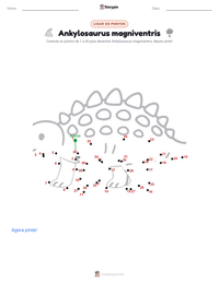 Prévia da folha de atividades imprimível Ankylosaurus magniventris