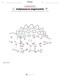 Ankylosaurus magniventris yazdırılabilir çalışma sayfası önizlemesi