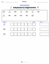 Podgląd drukowalnego arkusza ćwiczeń Ankylosaurus magniventris