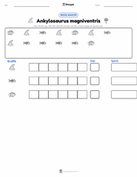 Ankylosaurus magniventris yazdırılabilir çalışma sayfası önizlemesi