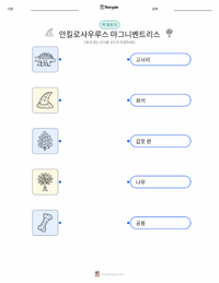 안킬로사우루스 마그니벤트리스 어린이용 인쇄 가능한 워크시트