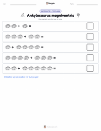 Ankylosaurus magniventris yazdırılabilir çalışma sayfası önizlemesi