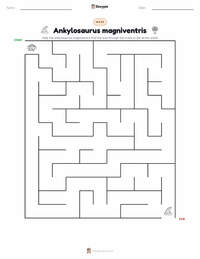 Ankylosaurus magniventris printable worksheet preview