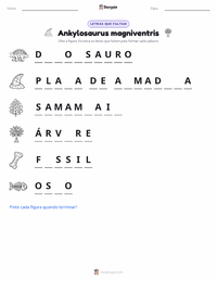 Prévia da folha de atividades imprimível Ankylosaurus magniventris