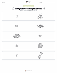 Vista previa de la hoja de trabajo imprimible de Ankylosaurus magniventris