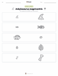 Ankylosaurus magniventris yazdırılabilir çalışma sayfası önizlemesi