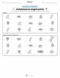 Vista previa de la hoja de trabajo imprimible de Ankylosaurus magniventris