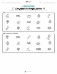 Aperçu de la feuille de travail imprimable Ankylosaurus magniventris