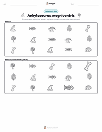 Ankylosaurus magniventris yazdırılabilir çalışma sayfası önizlemesi
