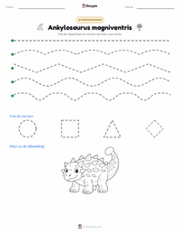 Ankylosaurus magniventris afdrukbare werkblad voorbeeld