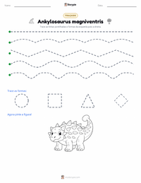 Prévia da folha de atividades imprimível Ankylosaurus magniventris