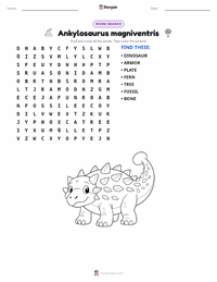 Ankylosaurus magniventris printable worksheet preview