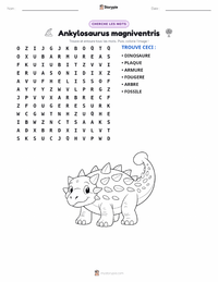 Aperçu de la feuille de travail imprimable Ankylosaurus magniventris