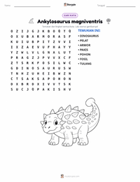 Prabaca lembar kerja cetak Ankylosaurus magniventris