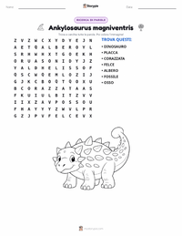 Anteprima della scheda stampabile di Ankylosaurus magniventris
