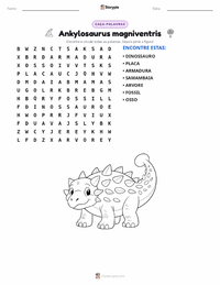 Prévia da folha de atividades imprimível Ankylosaurus magniventris