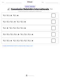 Aperçu de la feuille de travail imprimable Commission Baleinière Internationale