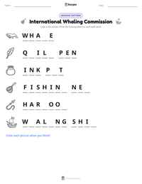 International Whaling Commission printable worksheet preview