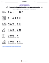 Aperçu de la feuille de travail imprimable Commission Baleinière Internationale