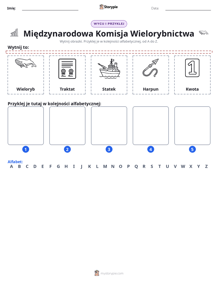 Wytnij i Wklej Alfabet