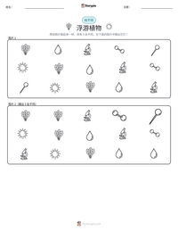 浮游植物 可打印工作表预览