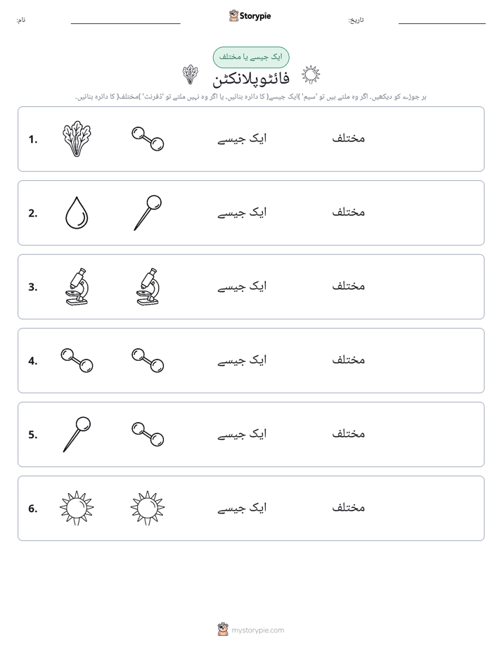 ایک جیسا یا مختلف