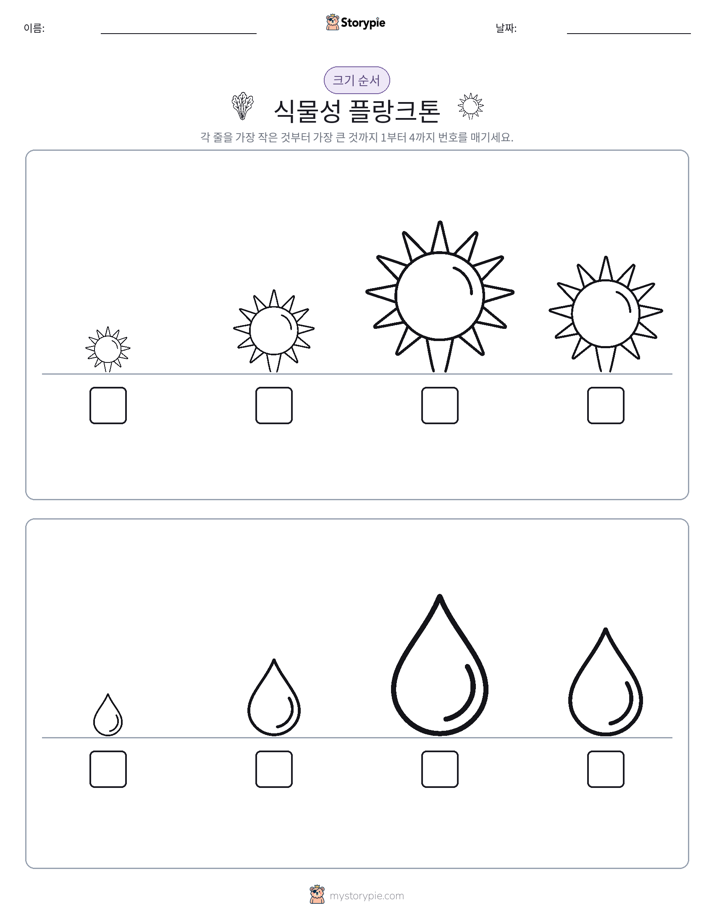 크기 순서