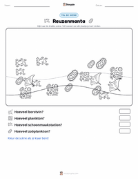 Reuzenmanta afdrukbare werkblad voorbeeld