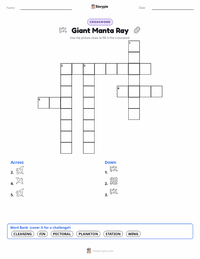 Giant Manta Ray printable worksheet preview