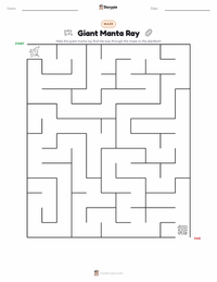 Giant Manta Ray printable worksheet preview
