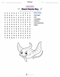 Giant Manta Ray printable worksheet preview