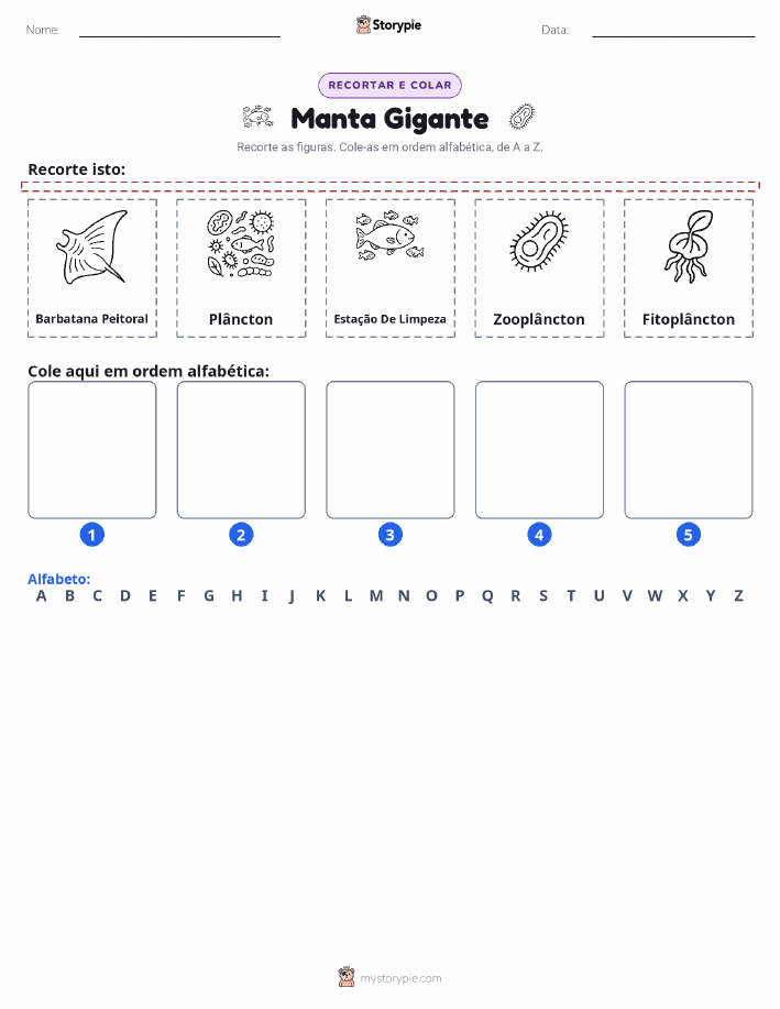 Recortar & Colar Alfabeto