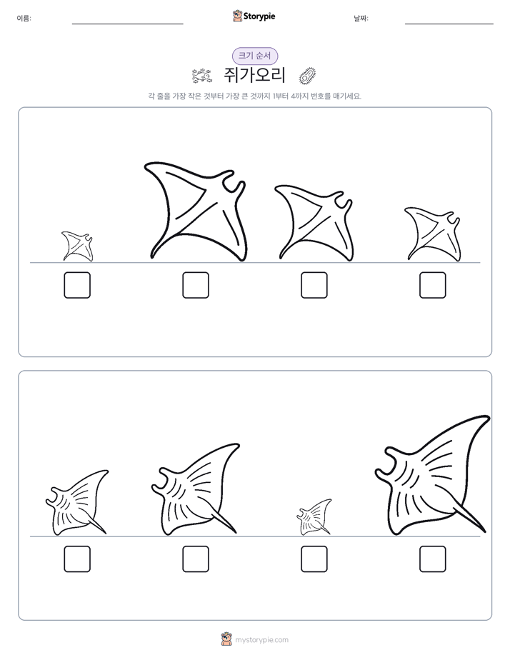 크기 순서