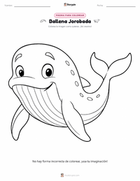 Página para colorear de Ballena Jorobada para niños