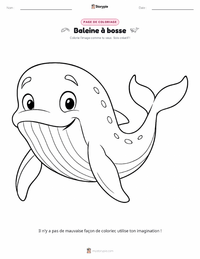 Page de coloriage Baleine à bosse pour les enfants